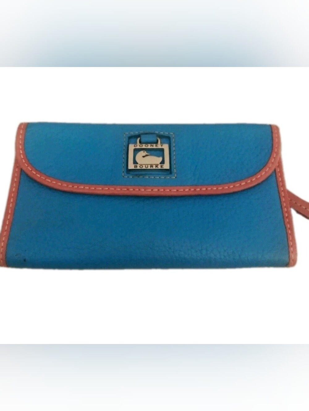 Dooney & Bourke Continental Cutch in Beautiful Aegean Blue Pebbled Grain Leather
